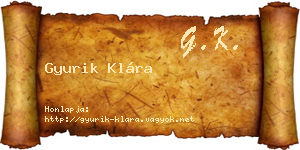 Gyurik Klára névjegykártya