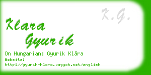 klara gyurik business card